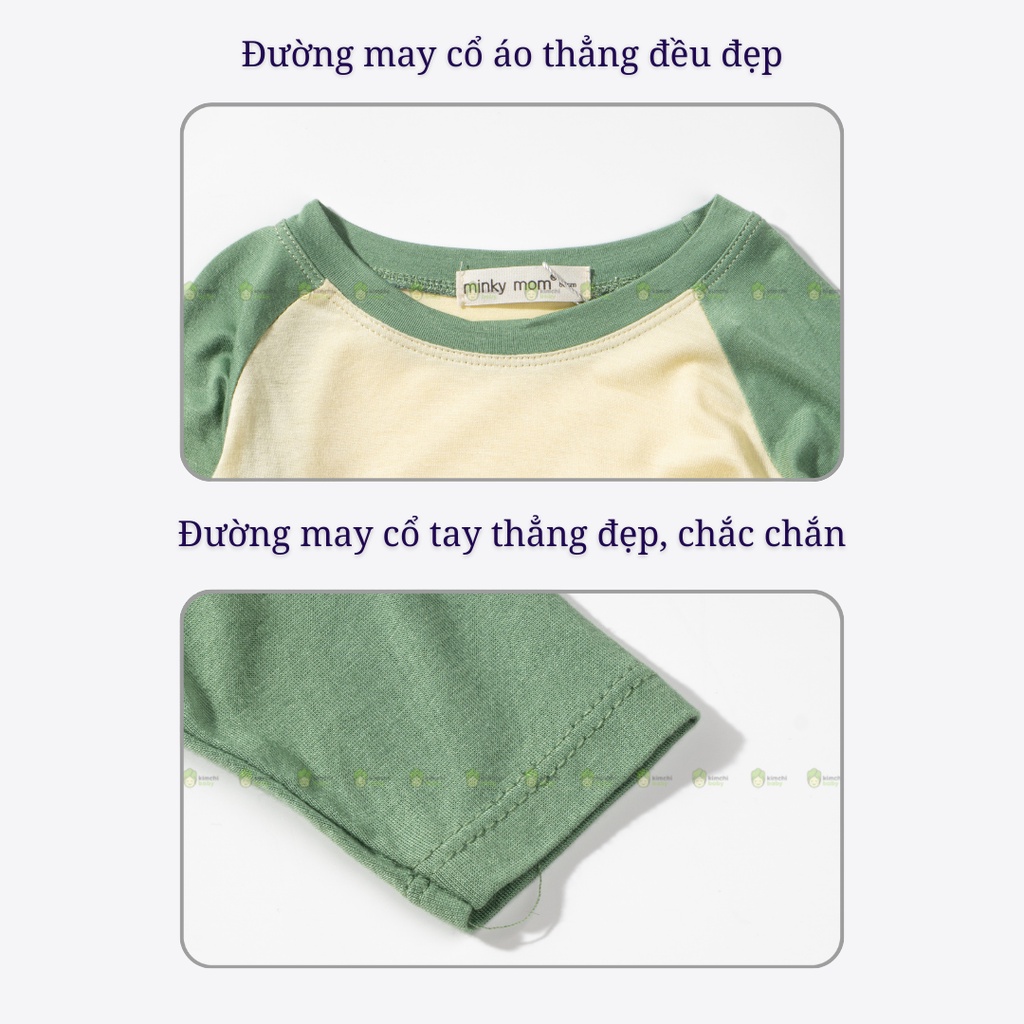 Bộ Dài Tay Cho Bé Trai, Bé Gái Vải Thun Lạnh Minky Mom Hoạ Tiết Hươu Vàng Giáp Lăng, Đồ Bộ Mặc Nhà Cho Bé MKMTD2230
