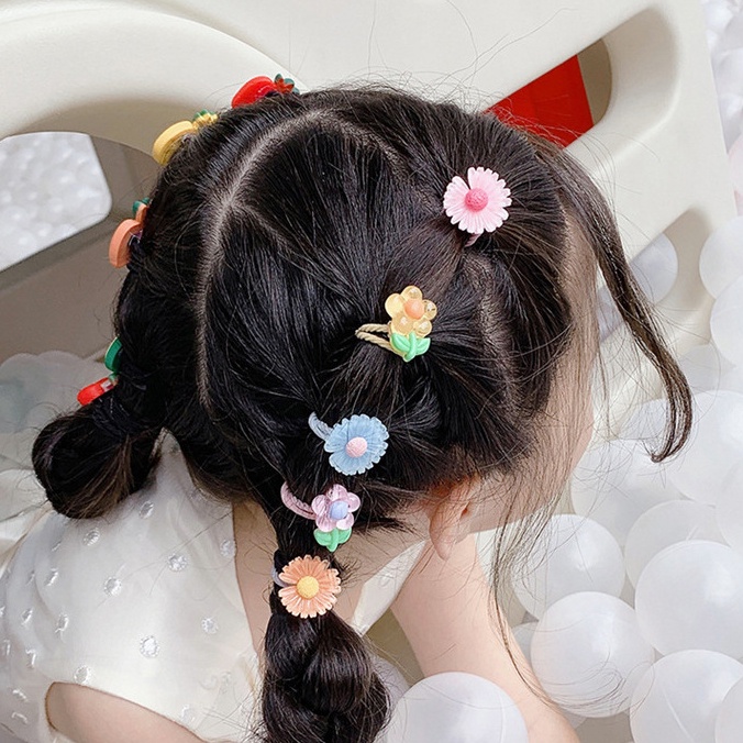 Dây Buộc Tóc Cao Su Co Giãn Xinh Xắn Cho Bé Gái