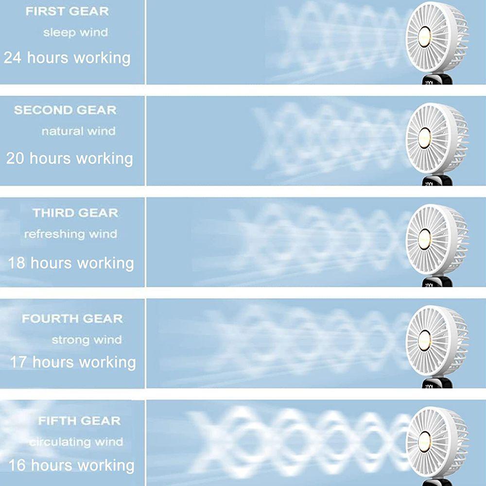 WATTLE Quạt Làm Mát Cầm Tay Màn Hình Kỹ Thuật Số Trang Trí Nhà