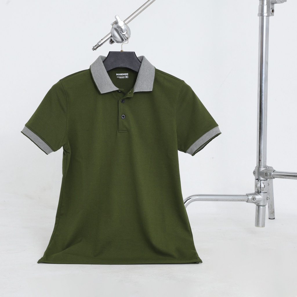 Áo thun nam polo tbs01 MANDINNI 6 màu kiểu dáng basic dễ phối đồ