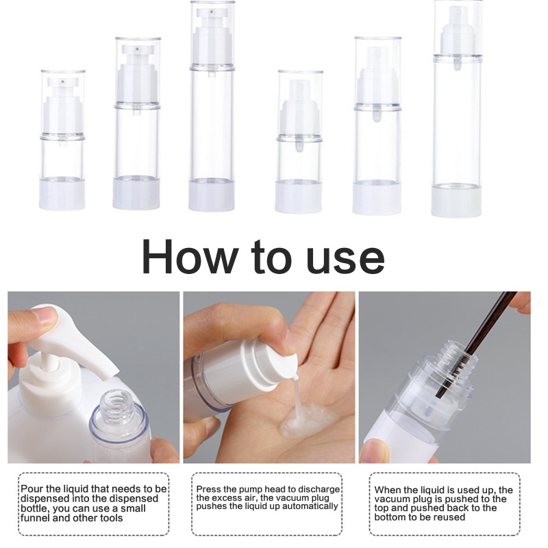 Chai Rỗng Trong Suốt 15-100ml Dạng Nhấn Đựng Mỹ Phẩm Tiện Dụng Khi Đi Du Lịch