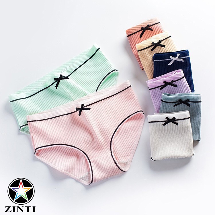 [Mã WAP1010 hoàn 10k xu đơn 99k] Quần lót nữ Muji cotton gân tăm phối nơ xinh QL06 | BigBuy360 - bigbuy360.vn