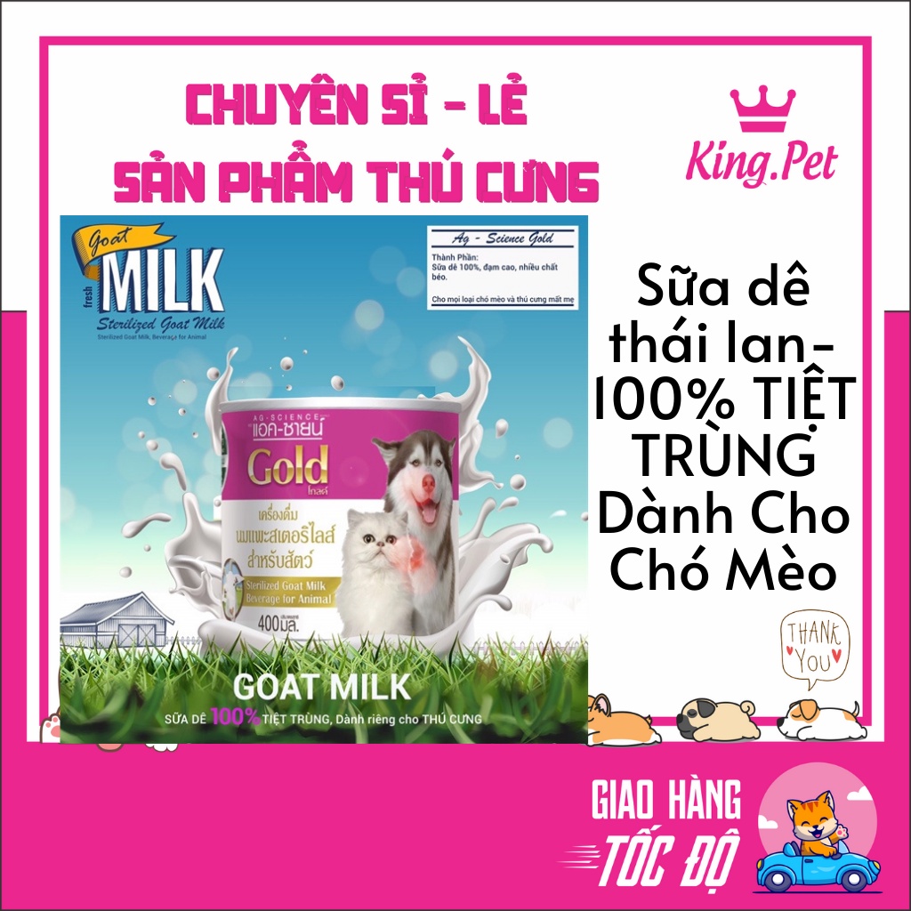 Sữa dê thái lan- 100% TIỆT TRÙNG dành cho chó mèo