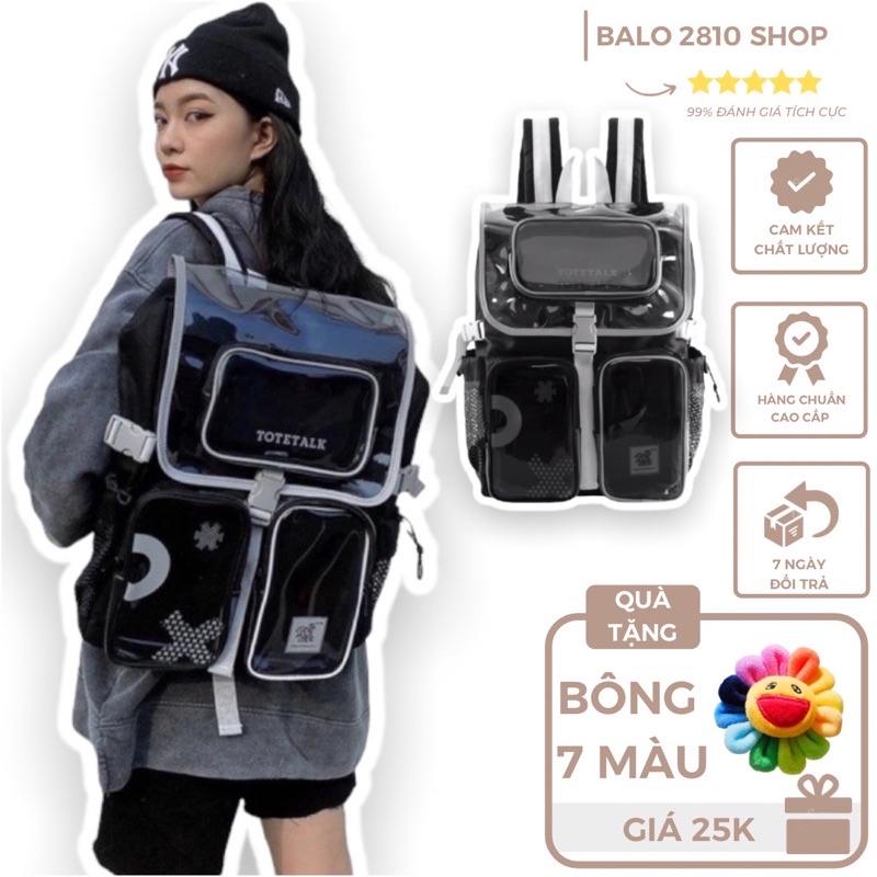 Balo Era Backpack Tote Talk 2810 Clothes Shop Balo Đen Đi Học Phản Quang Ulzzang Unisex (Tặng Bông 7 Màu)