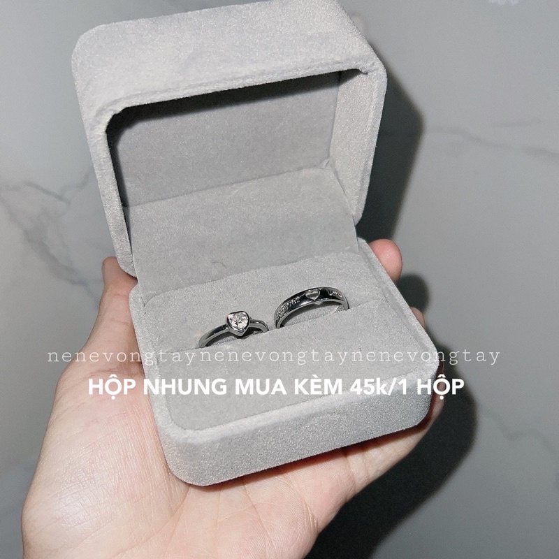 [ẢNH THẬT] Nhẫn đôi TRÁI TIM unisex tự điều chỉnh