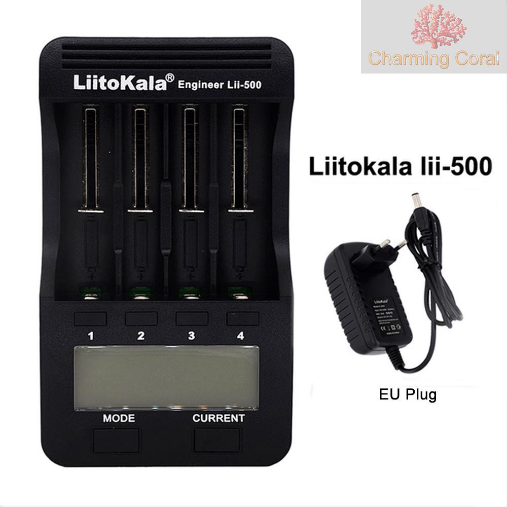 Bộ Sạc Pin Thông Minh Litokala Lii-500 W / 4 Khe Màn Hình Lcd Cho Ni-Mh Ni-Cd Li-Ion