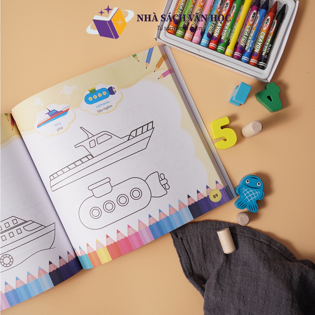 Sách - Bé Tô Màu 9999 Song Ngữ Anh Việt Cho Bé Thảo Sức Sáng Tạo Từ 2 - 6 Tuổi
