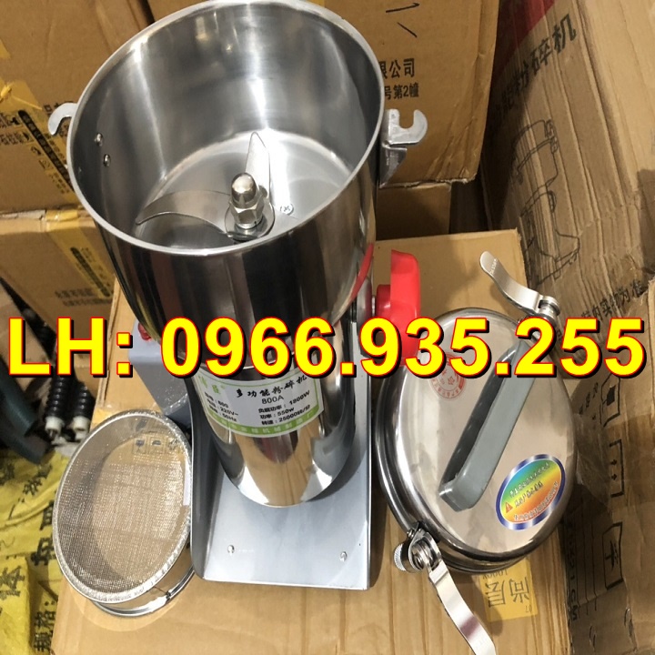 Máy xay công suất lớn - máy nghiền đậu nành - Máy Nghiền Bột Gạo Khô, Xay Tinh Bột Nghệ Ngũ Cốc Tam Thất Có Nắp Gài Inox