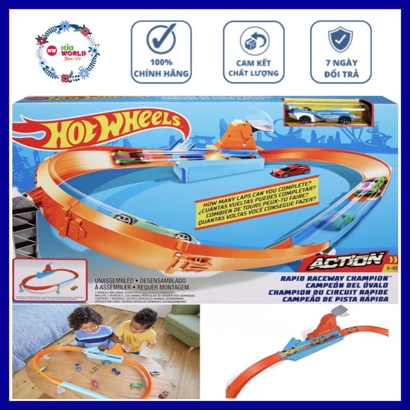 Bộ đường ray đua Hot Wheels Rapid Raceway Champion Playset GJM75.