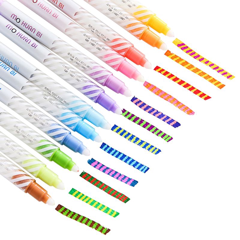 love*12Pcs Double-end Highlighter Pen Markers Pastel Liquid Chalk Marker Highlighters For School