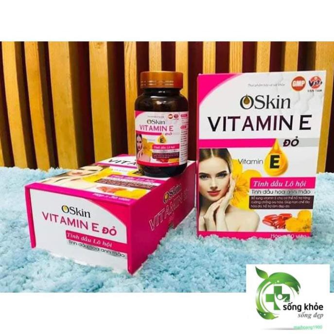 Vitamin E Đỏ Oskin-Giúp hạn chế lão hóa da, hỗ trợ làm đẹp da, chống lão hóa da, nhăn da, khô da, sạm da | Thế Giới Skin Care