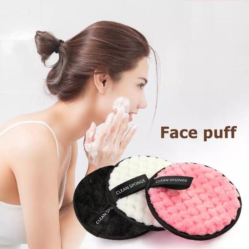 4 Colors Microfiber Multi-function Makeup Remover Pads  Sponge / Reusable Rounds Soft Facial Cleaning Puffs / Double-Side Washable Make Up Removing Cloth / Cleansing Washing Puff Cosmetic Tools