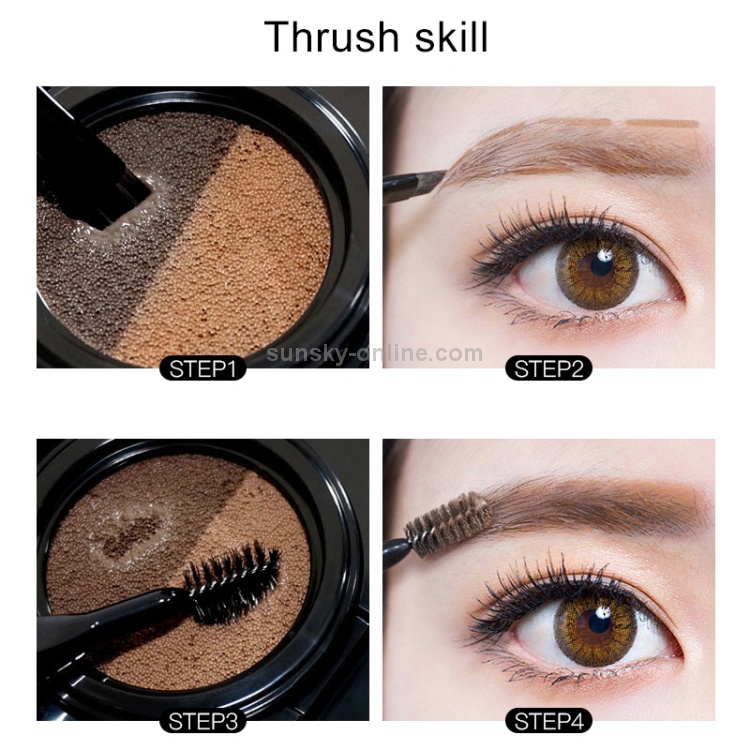 Cushion kẻ lông mày Gecomo 4 trong 1, bột, phấn kẻ chân mày Gecomo 2 tone màu chống thấm nước và mồ hôi