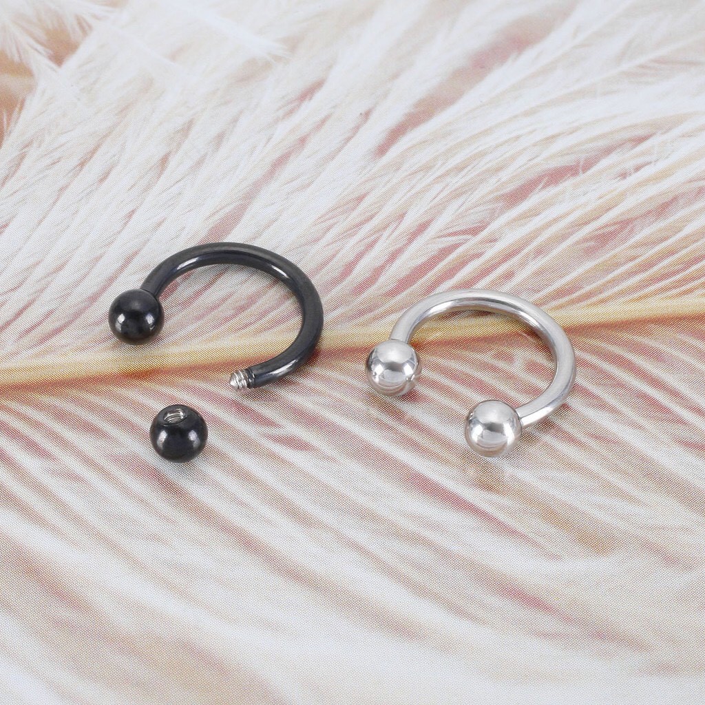 1 CHIẾC KHUYÊN CHỮ U 10X3MM ĐEO TAI - MÔI CÁ TÍNH - KHUYÊN THÉP KHÔNG GỈ