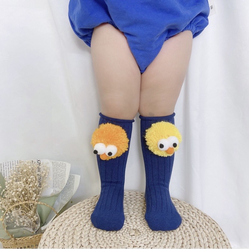 Tất cao cổ hình mắt chim 3d cho bé