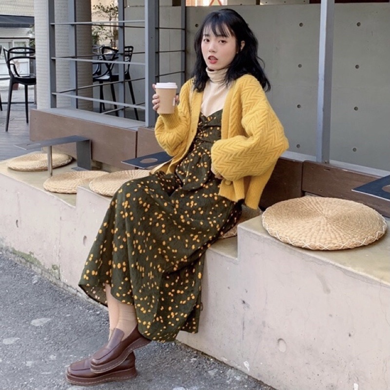 FULL SET : Đầm + Cardigan