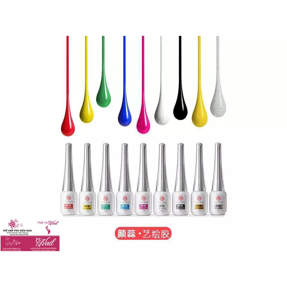 Bộ Cọ Nét gel Hoa hồng (Set 9 màu)