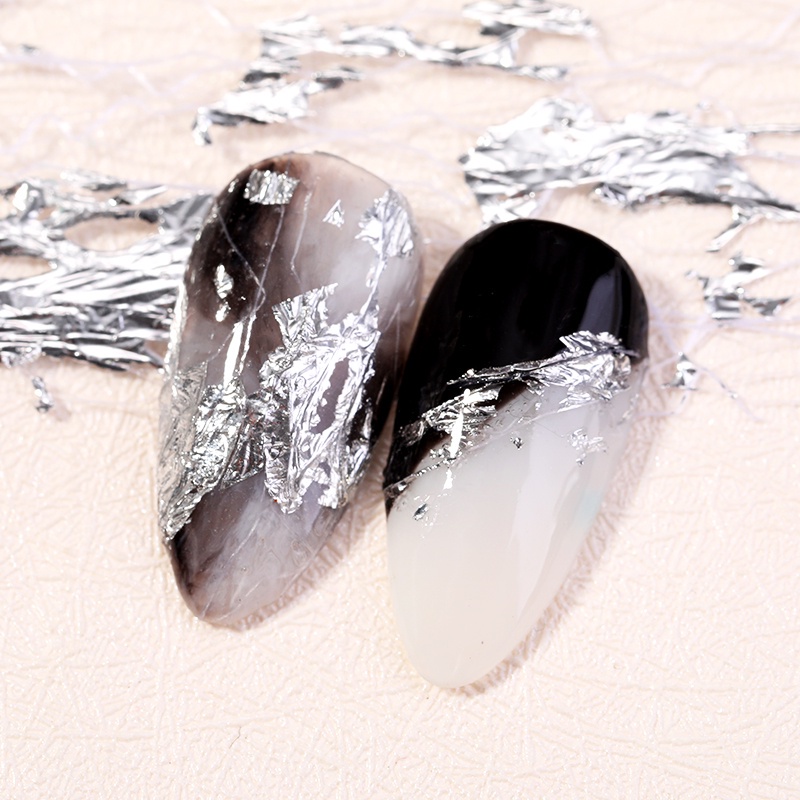 [Hàng mới về] Miếng dán trang trí móng tay 3D diy màu vàng/ bạc sang trọng