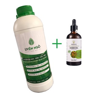 Set phân bón đậu tương và dầu neem oil trị sâu bệnh cho cây hoa hồng