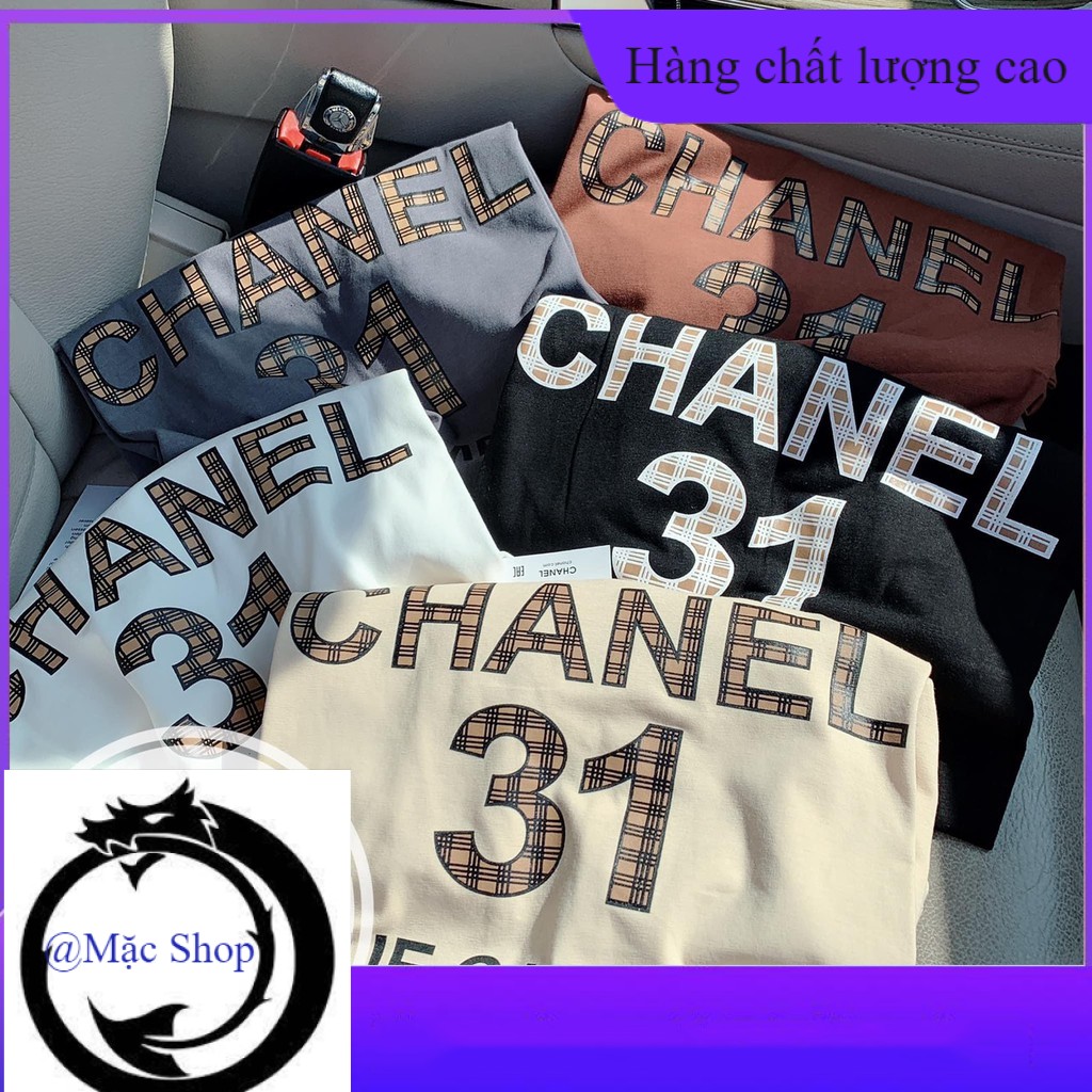 Áo Thun Tay Lỡ - Áo Phông Tay Lỡ Phom Rộng In Chữ '' C.h.a.n.e.o.l'' 5 Màu Unisex cho bạn thêm sành điệu tự tin dạo phố