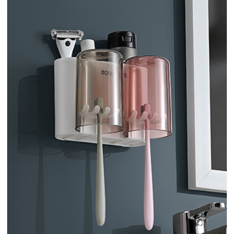 Kệ đựng bàn chải đánh răng 2 cốc cao cấp Ecoco