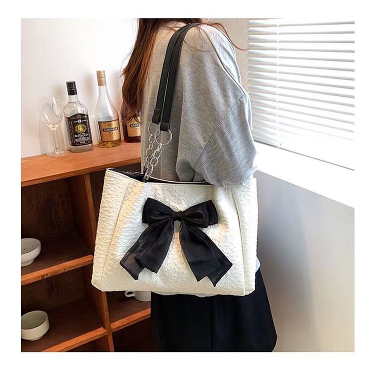 Túi xách canvas thắt nơ lớn cho nữ size 34 X 24CM - Có thể chứa máy tính 12 inch