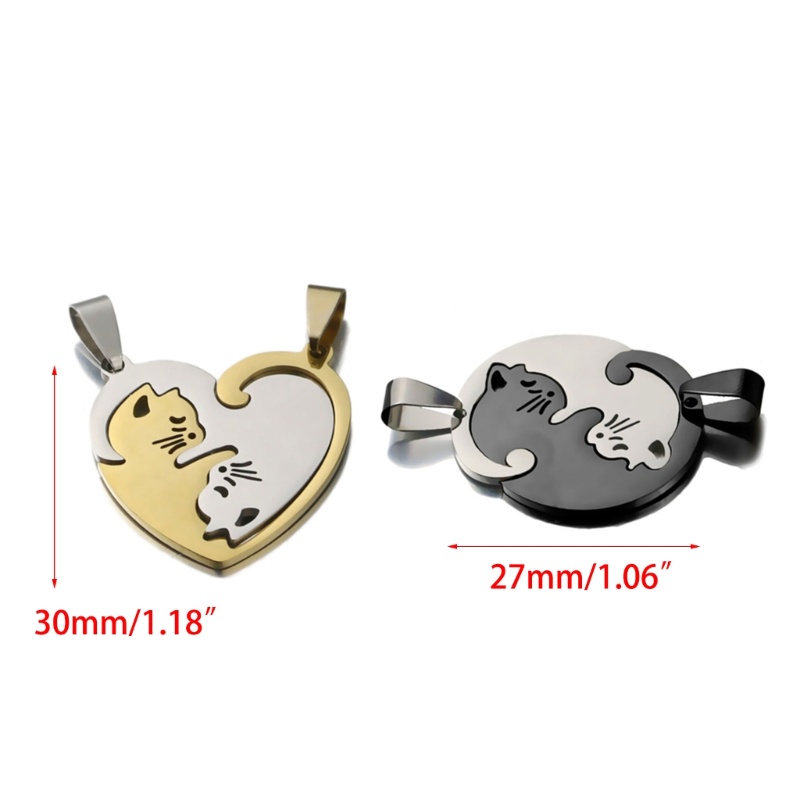 Set 2 Mặt Dây Chuyền Hình Mèo Dễ Thương Cho Nữ