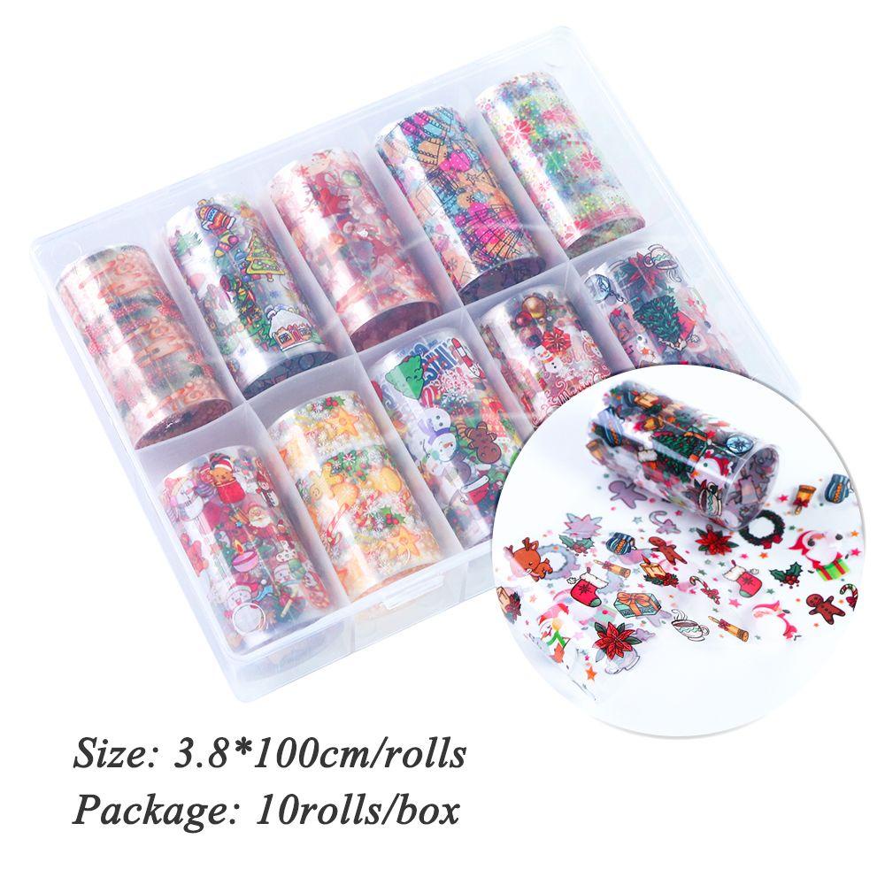 Set 10 Lá Nhôm Họa Tiết Bầu Trời Sao 3D Thời Trang Trang Trí Móng Nghệ Thuật DIY