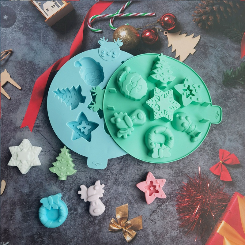 Khuôn Silicone Tạo Hình Làm Bánh Kẹo Hình Người Tuyết 3D Thân Thiện Với Môi Trường