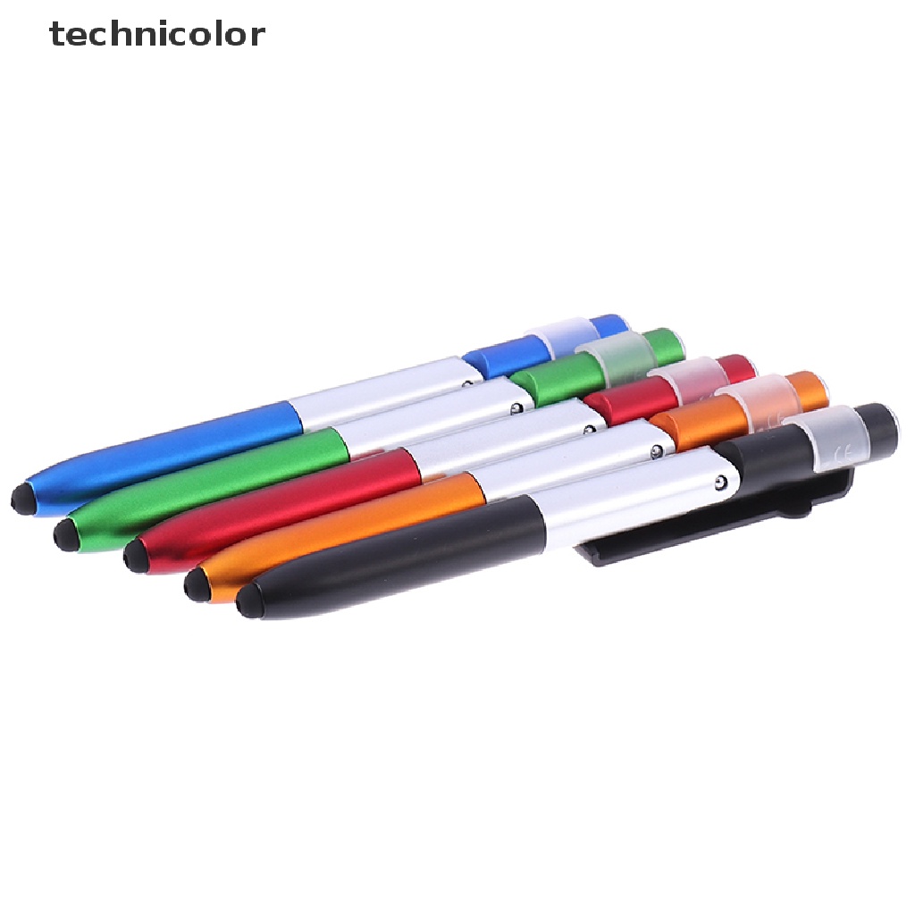 Bút bi 4 trong 1 có kẹp giữ điện thoại/ máy tính bảng gập gọn đa năng tiện lợi