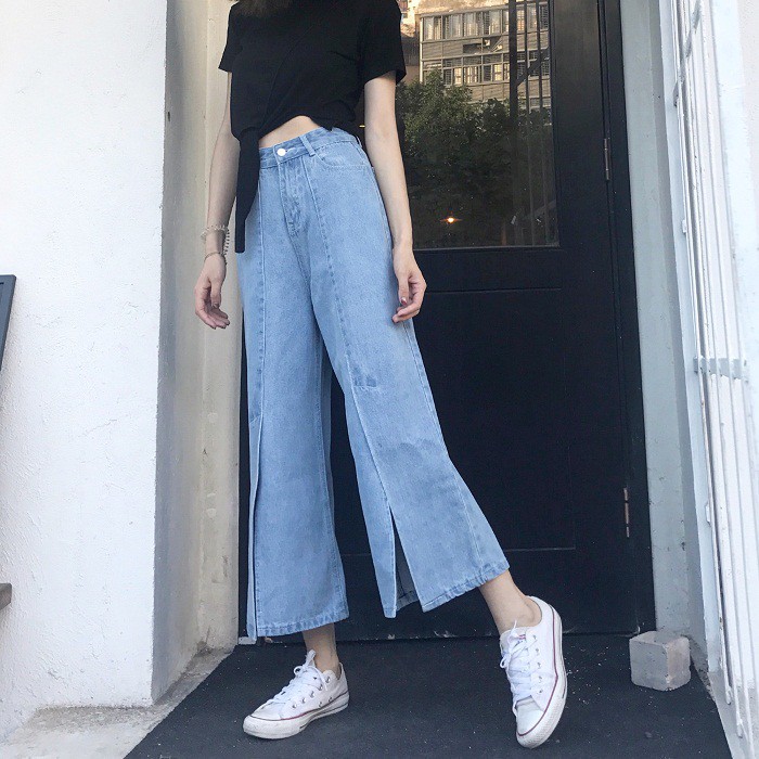 QUẦN JEANS XẺ CAO( Sẵn M)