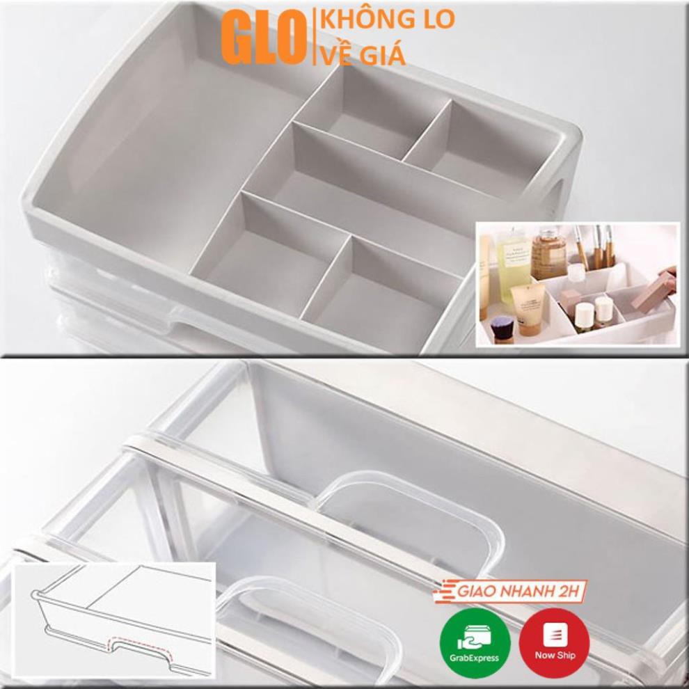 Kệ Đựng Mỹ Phẩm Đồ Trang Điểm Trang Sức 4 Tầng Ngăn Kéo Tiện Dụng GloShop