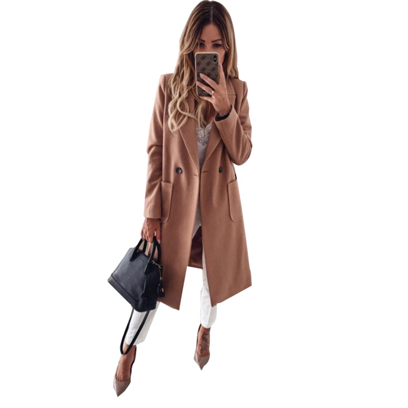 Áo Khoác Len Dáng Dài Thời Trang Thu Đông Cho Nữ