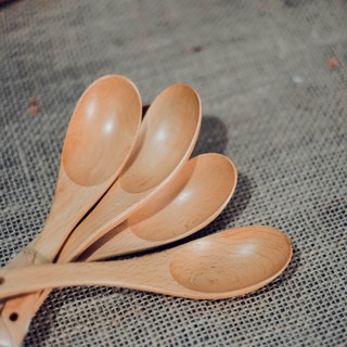 Vá gỗ cơm/canh/súp - Vá gỗ beech - Wooden rice spoon