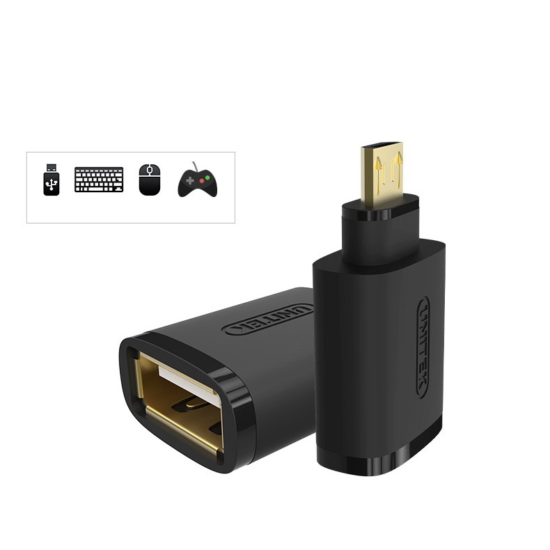 Đầu đổi USB OTG micro USB 2.0 cho điện thoại, máy tính bảng có hỗ trợ OTG UNITEK YA 015