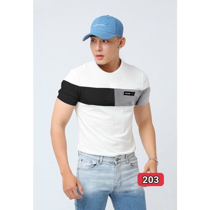 Áo Thun Nam trắng Cổ Tròn in họa tiết Cao Cấp ( nhiều màu) Tay Ngắn, chất cotton mềm mại Lady-Hn Store88 203