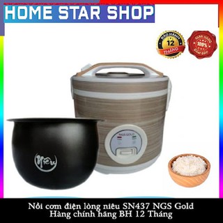 NỒI CƠM ĐIỆN LÒNG NIÊU NGS GOLD 1.8L LÒNG NỒI TRÒN, NẤU NGON NHƯ NIÊU ĐẤT