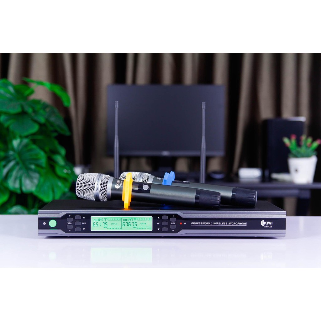 Micro không dây chuyên nghiệp Karaoke Kiwi A5 Plus - BẢO HÀNH 12 THÁNG 1 ĐỔI 1