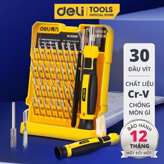 Bộ Tua Vít Sửa Chữa Đa Chức Năng Deli 30 Đầu Vít Cao Cấp