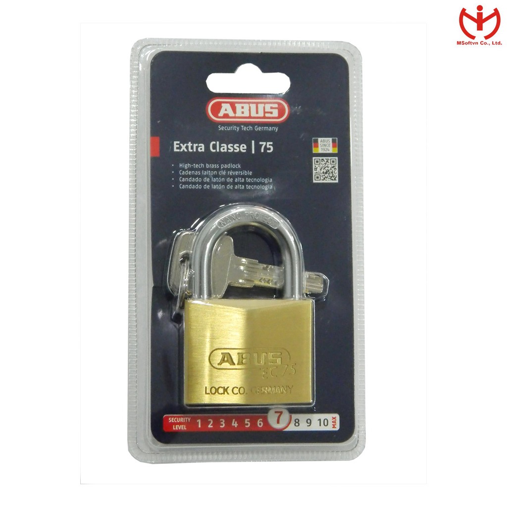 Ổ khóa ABUS 75/50 chìa vi tính thân đồng