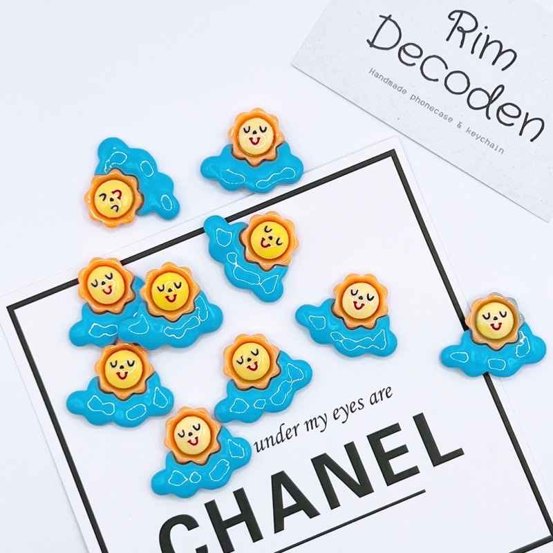 Charm đám mây, mặt trời, mặt trăng, dùng trong trang trí ốp lưng điện thoại, tủ lạnh, chai nước