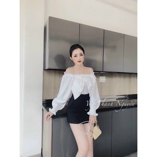 ÁO kate nữ thắt nơ kiểu fancy