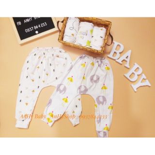 Combo 5 quần dài đáy tròn, cho bé mặc bỉm