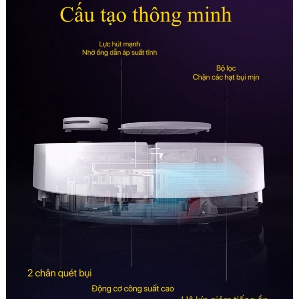 Robot Hút Bụi Lau Nhà, Máy Hút Bụi Thông Minh ES300. Lực Hút Khỏe, Vận Hành Êm Ái. BẢO HÀNH TOÀN QUỐC!