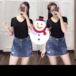 Chân váy jean nữ cao cấp mẫu mới 2018 ms001