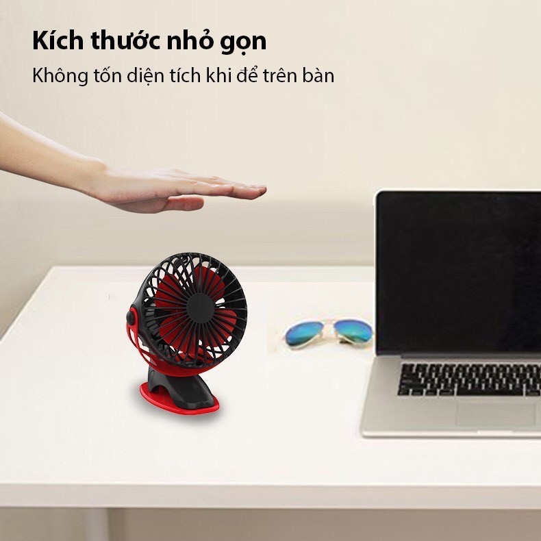 Quạt tích điện Mini Yoobao 6400MAH - Quạt để bàn tích điện Yoobao 6400MAH xoay - Sử dụng lên đến 32H | BigBuy360 - bigbuy360.vn