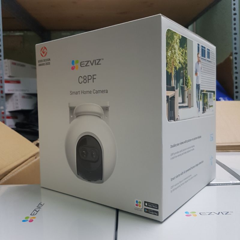 Camera wifi không dây tích hợp AI Ezviz C8PF 2MP - Ống kính kép - Đàm thoại 2 chiều - Xoay 360 độ - Hàng chính hãng