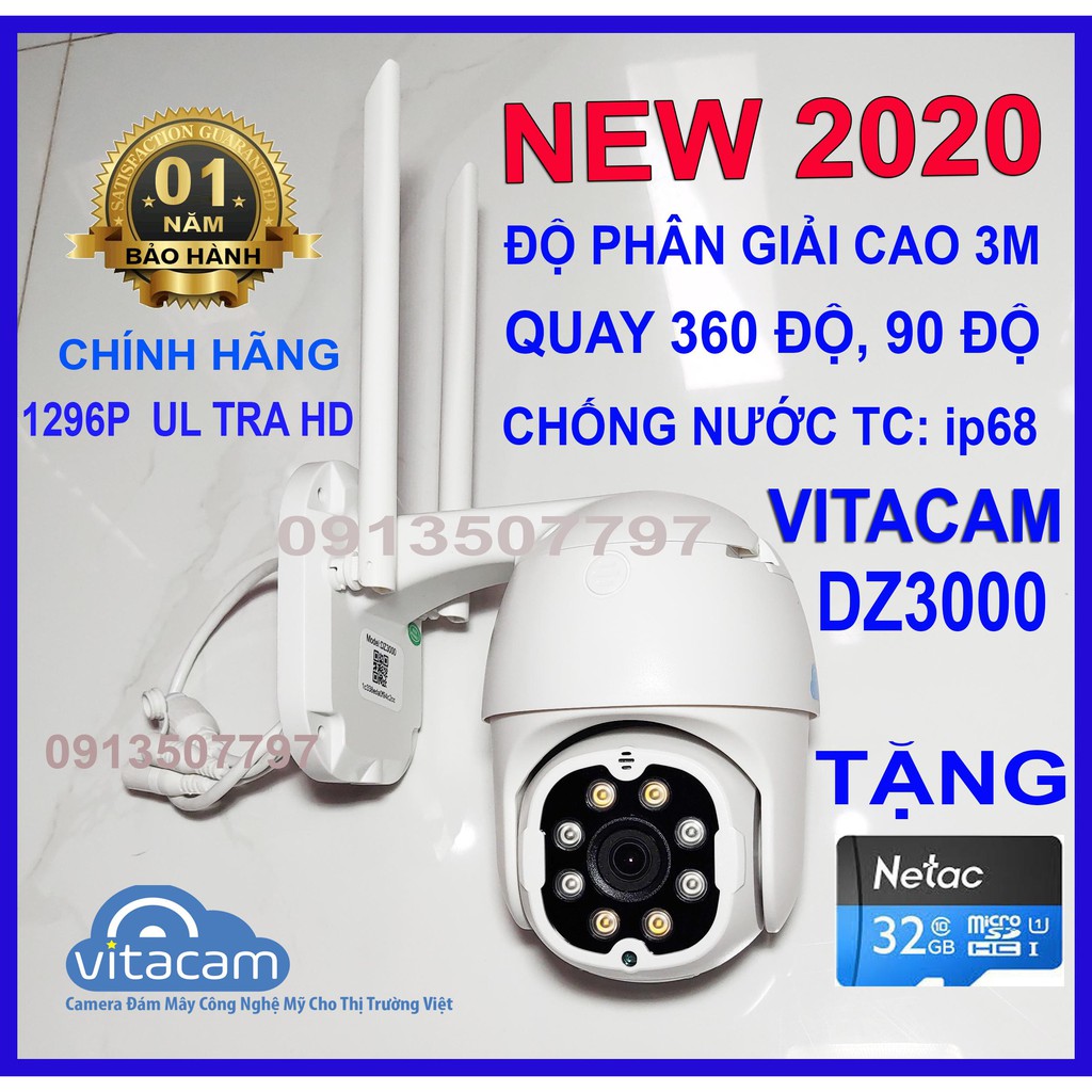 camera vitacam dz3000 3mpx dz 3000 tặng thẻ nhớ