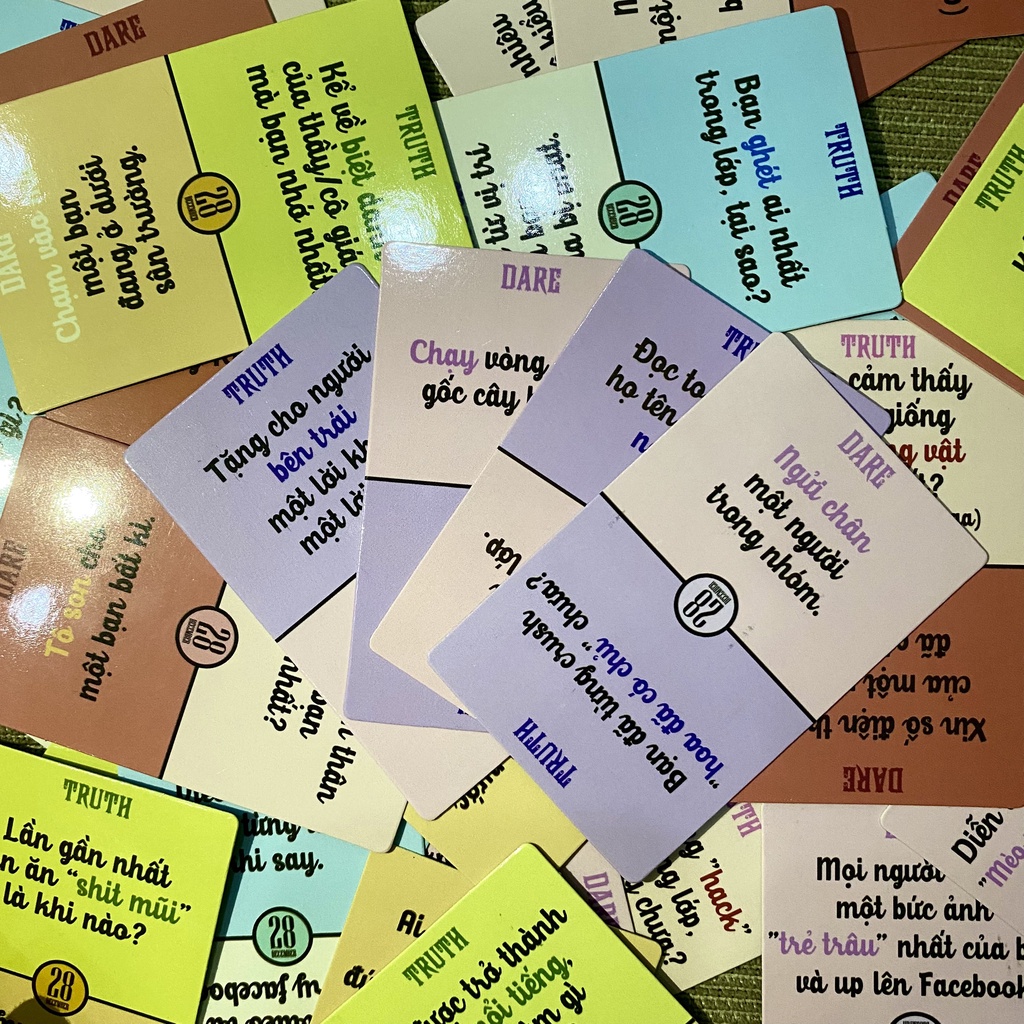 Bộ Bài “Truth or Dare-Thách hay Thật” phiên bản HỌC ĐƯỜNG -Drinking Card Game Khuấy Động Không Khí Tụ Tập Bạn Bè Cực Vui