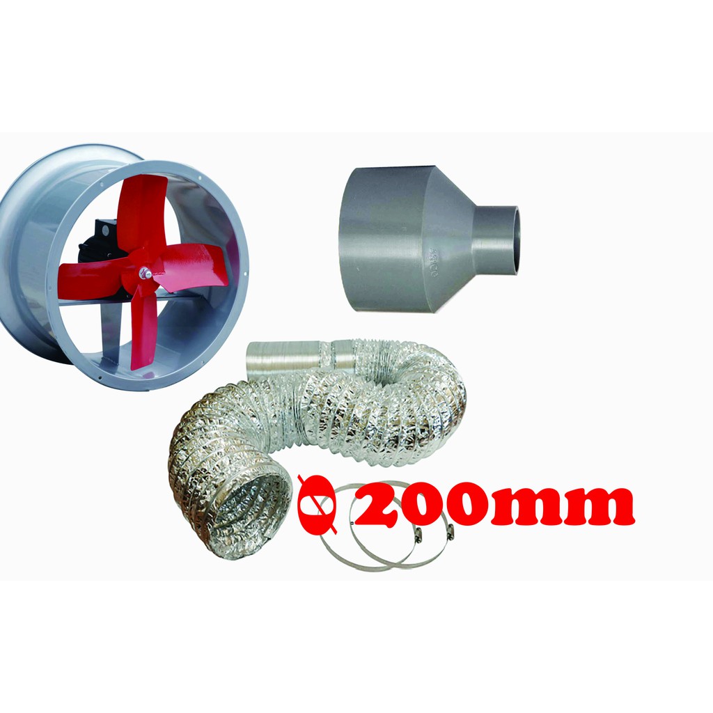 Phi 200mm - Ống bạc thông gió máy hút mùi